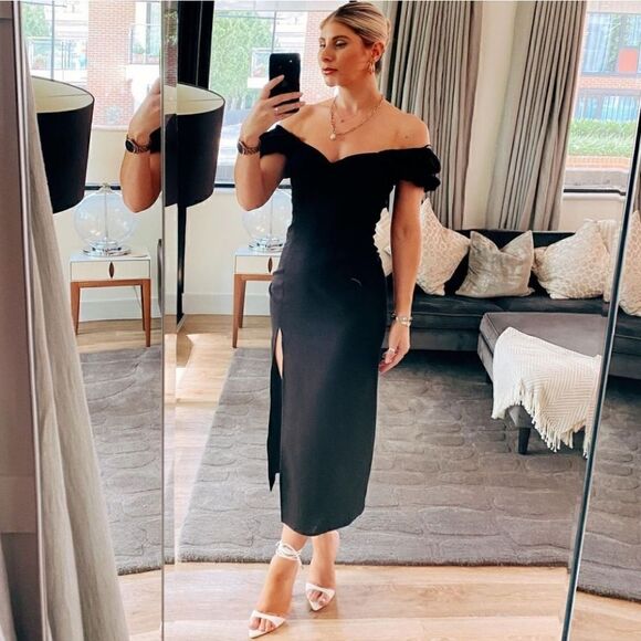 NWT ZARA LINEN BLEND MIDI DRESS SLIT ON THE SIDE - Picture 2 of 11